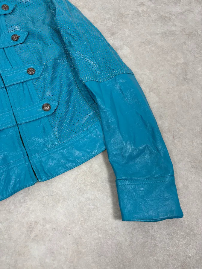 2000s Jean Paul Gaultier Light Blue Officer Leather Jacket YUKeyEk 7