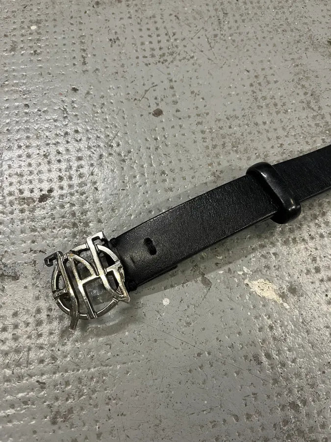 2000s Jean Paul Gaultier Logo Buckle Black Leather Belt WOKnIhH 4