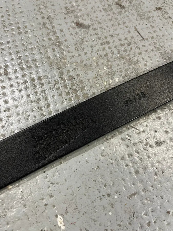 2000s Jean Paul Gaultier Logo Buckle Black Leather Belt WOKnIhH 7