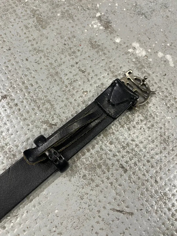 2000s Jean Paul Gaultier Logo Buckle Black Leather Belt WOKnIhH 8