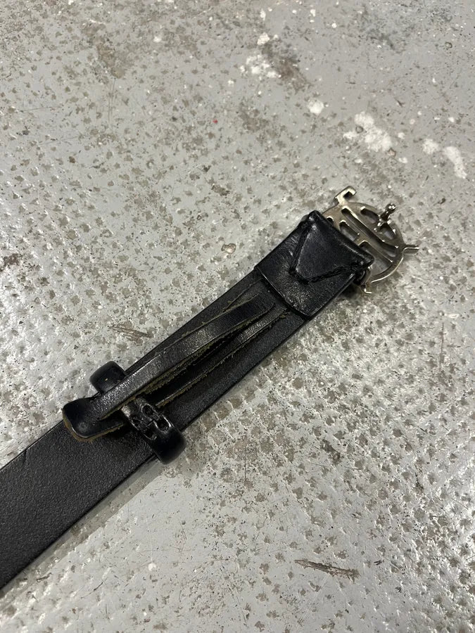 2000s Jean Paul Gaultier Logo Buckle Black Leather Belt (OS) WOKnIhH 8