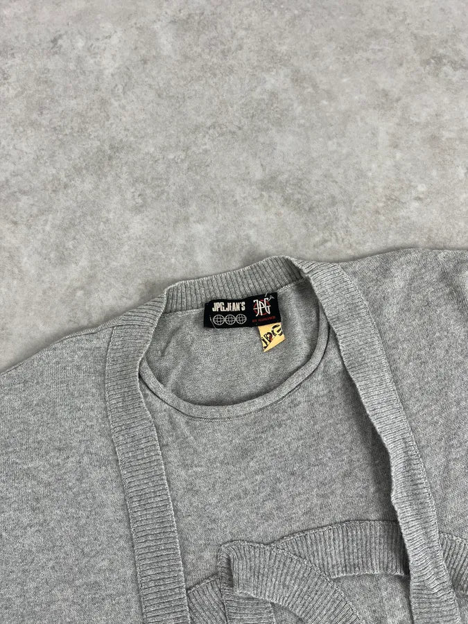 2000s Jean Paul Gaultier Logo Grey Wool Sweater MAlCDNj 4