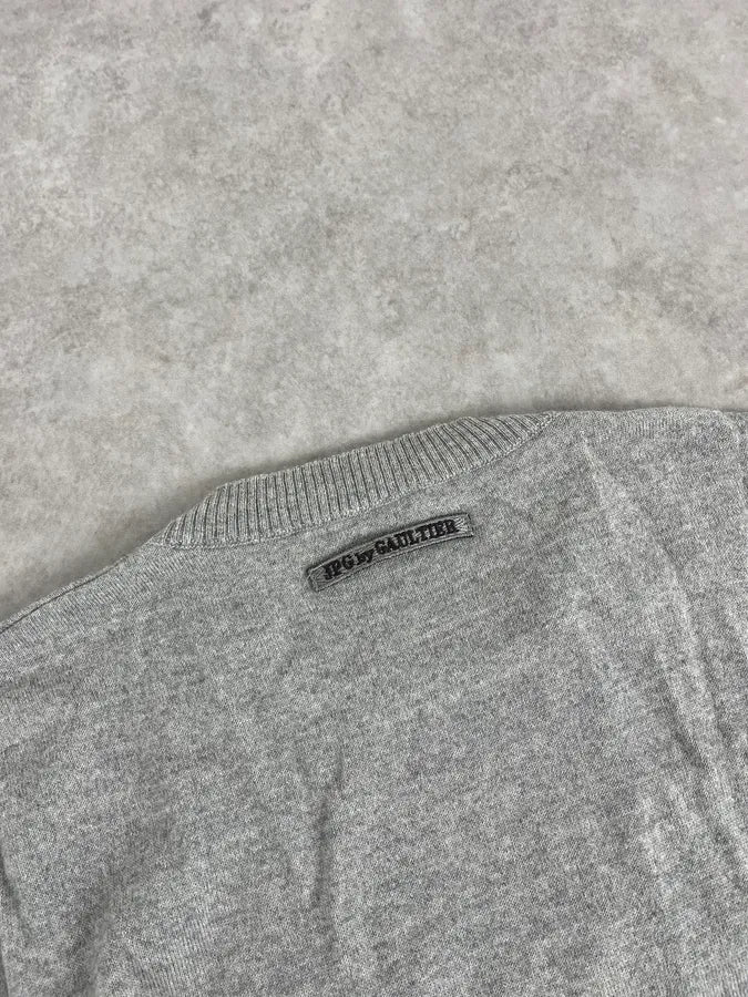 2000s Jean Paul Gaultier Logo Grey Wool Sweater MAlCDNj 5