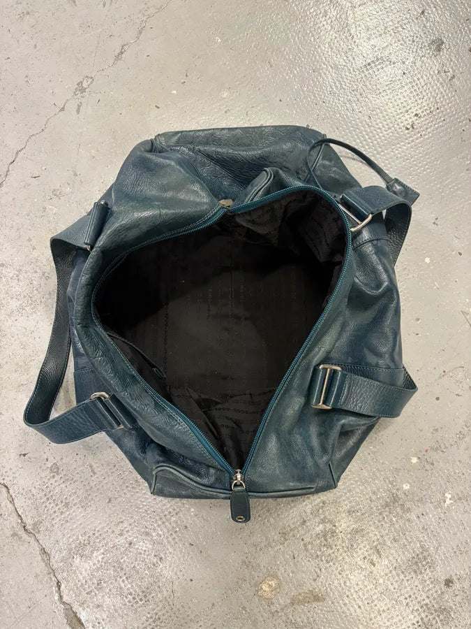 2000s Jean Paul Gaultier Marlene Dietrich Face Navy Leather Handle Bag EHUpABk 5