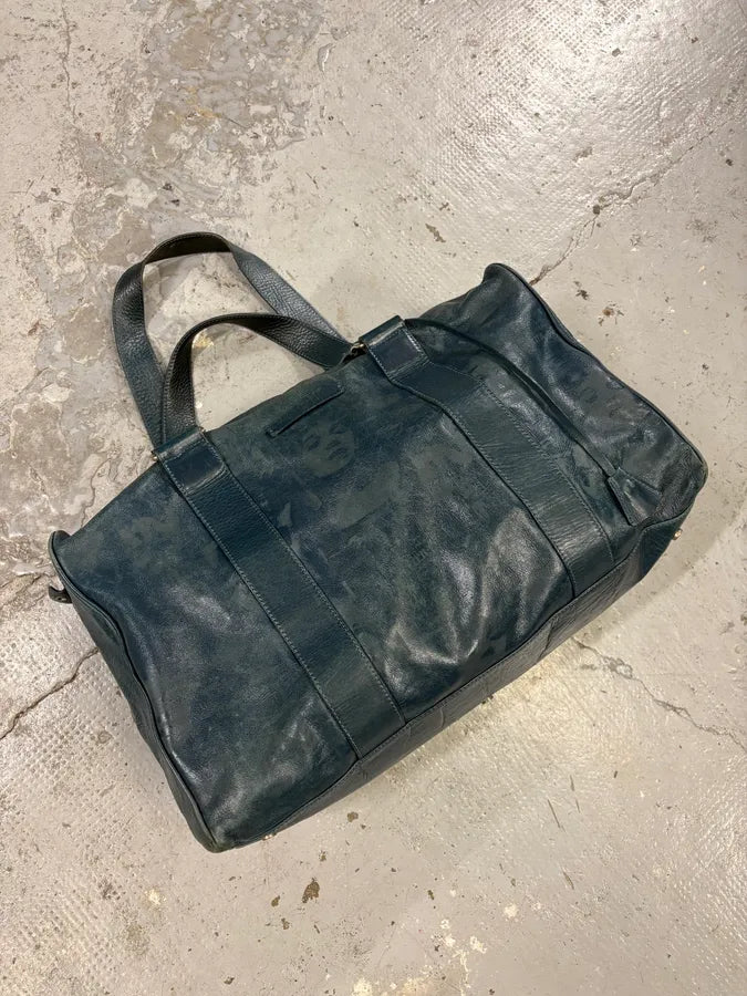2000s Jean Paul Gaultier Marlene Dietrich Face Navy Leather Handle Bag EHUpABk 1