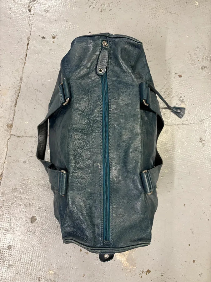 2000s Jean Paul Gaultier Marlene Dietrich Face Navy Leather Handle Bag EHUpABk 3