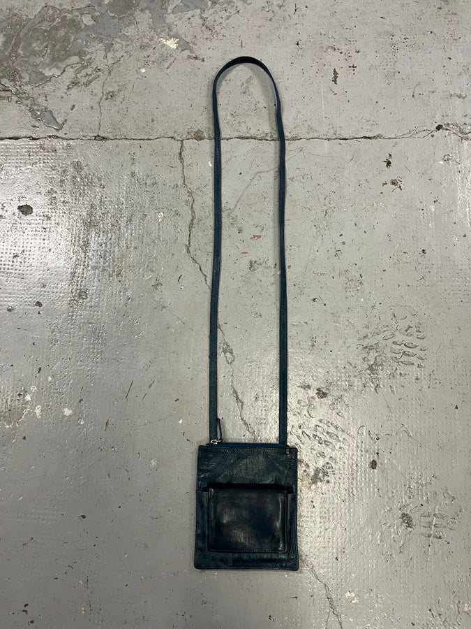 2000s Jean Paul Gaultier Marlene Dietrich Face Navy Leather Shoulder Bag vpFGLWH 0