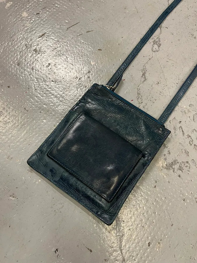 2000s Jean Paul Gaultier Marlene Dietrich Face Navy Leather Shoulder Bag vpFGLWH 2