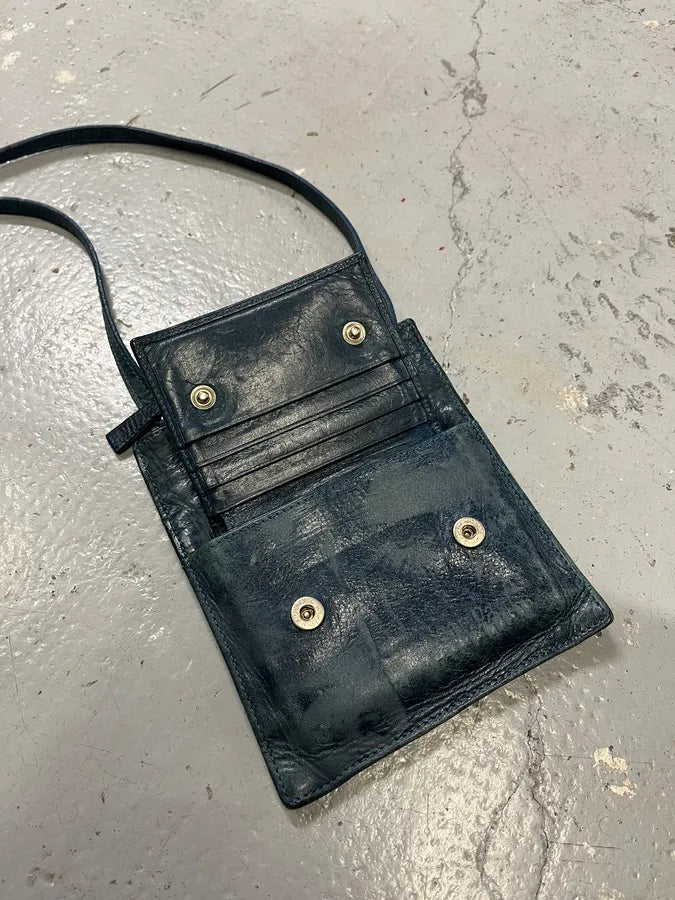 2000s Jean Paul Gaultier Marlene Dietrich Face Navy Leather Shoulder Bag vpFGLWH 7