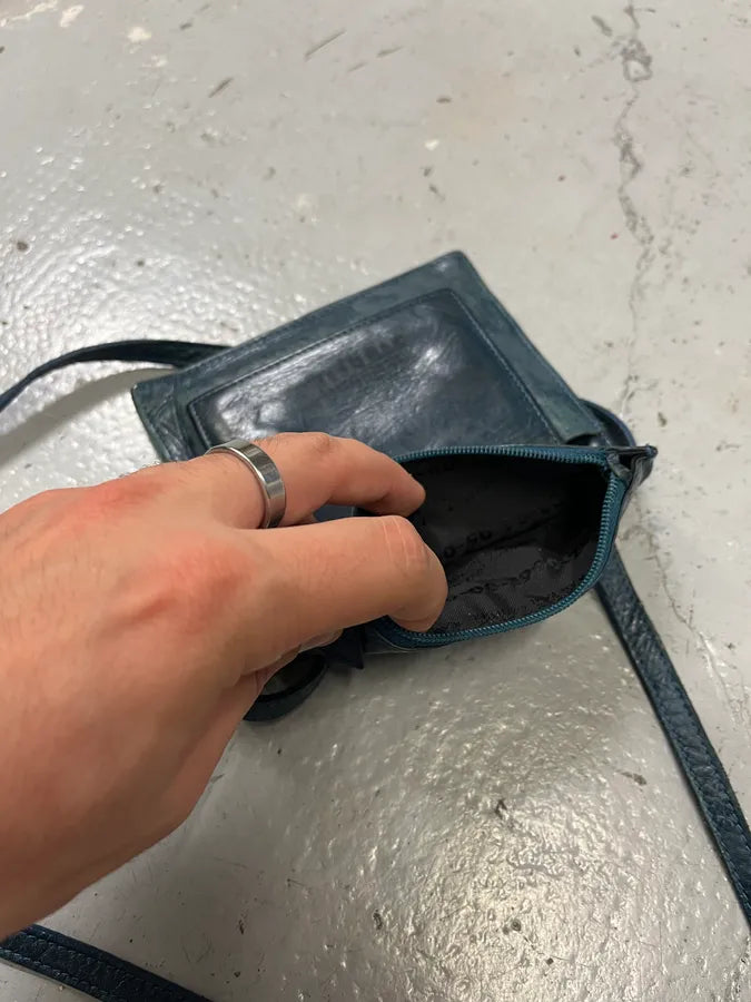 2000s Jean Paul Gaultier Marlene Dietrich Face Navy Leather Shoulder Bag vpFGLWH 9