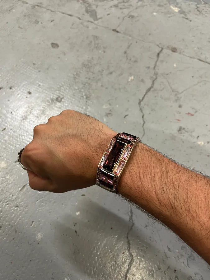 2000s Jean Paul Gaultier Metallic Pink Embellished Bracelet HmaoMCi 1