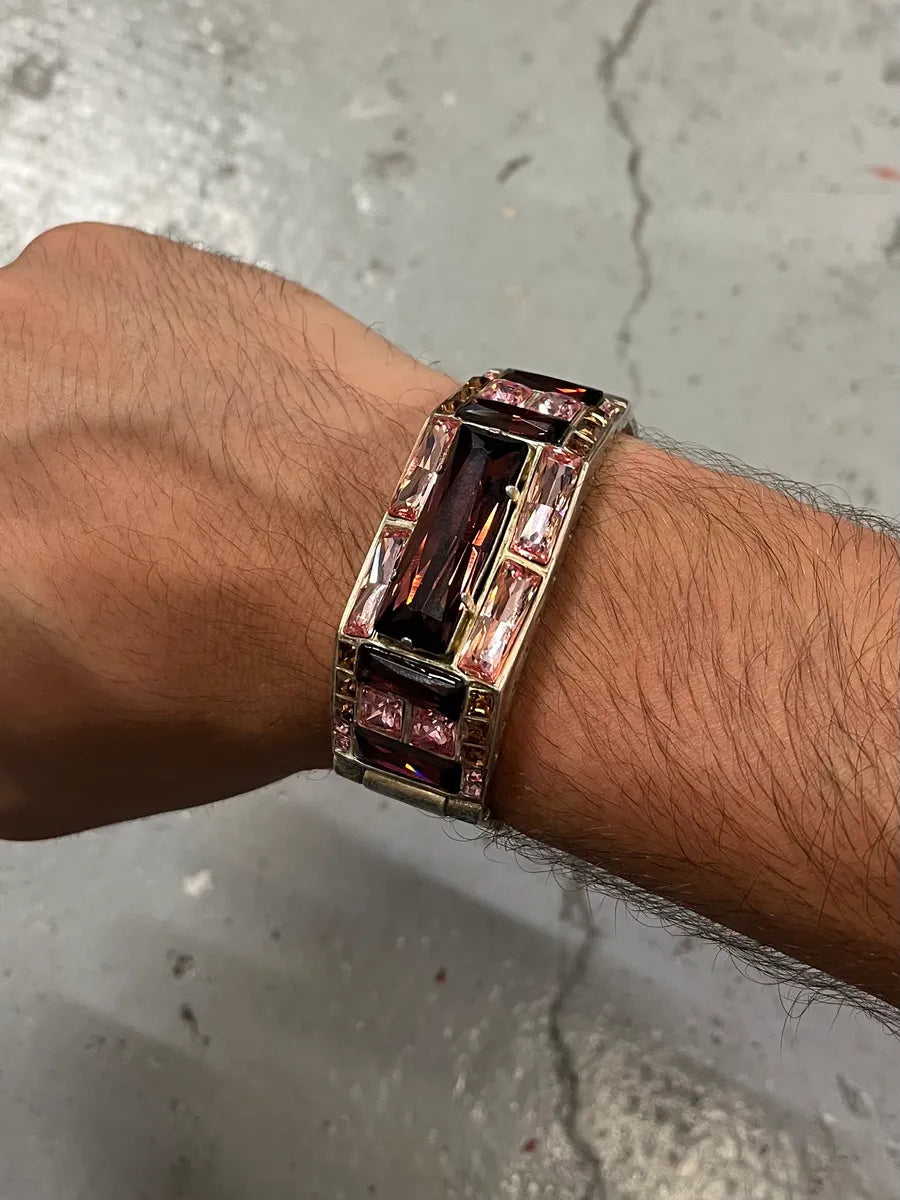 2000s Jean Paul Gaultier Metallic Pink Embellished Bracelet HmaoMCi 2