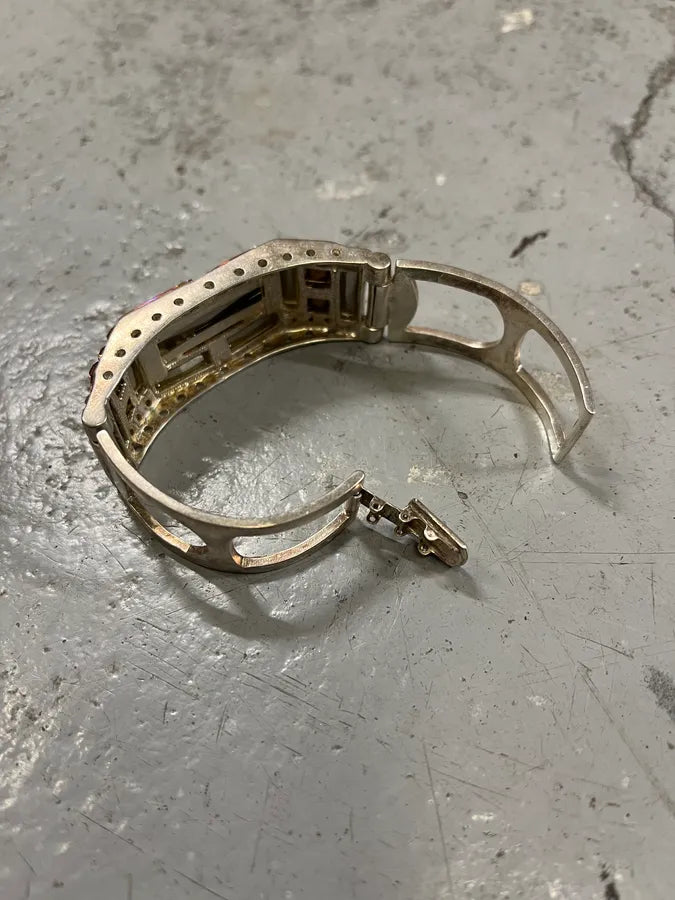 2000s Jean Paul Gaultier Metallic Pink Embellished Bracelet HmaoMCi 6