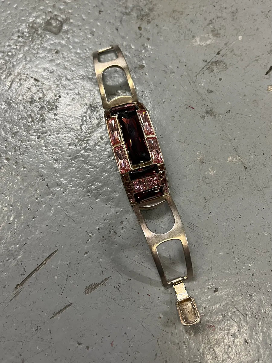 2000s Jean Paul Gaultier Metallic Pink Embellished Bracelet HmaoMCi 9