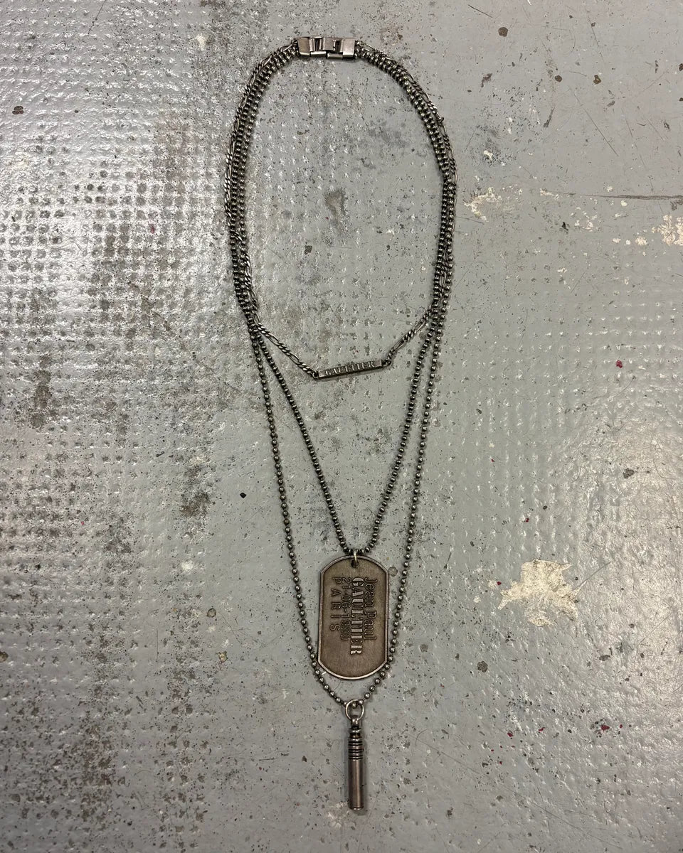 2000s Jean Paul Gaultier Multi Chains Dog Tag Necklace DSyHvqH 0