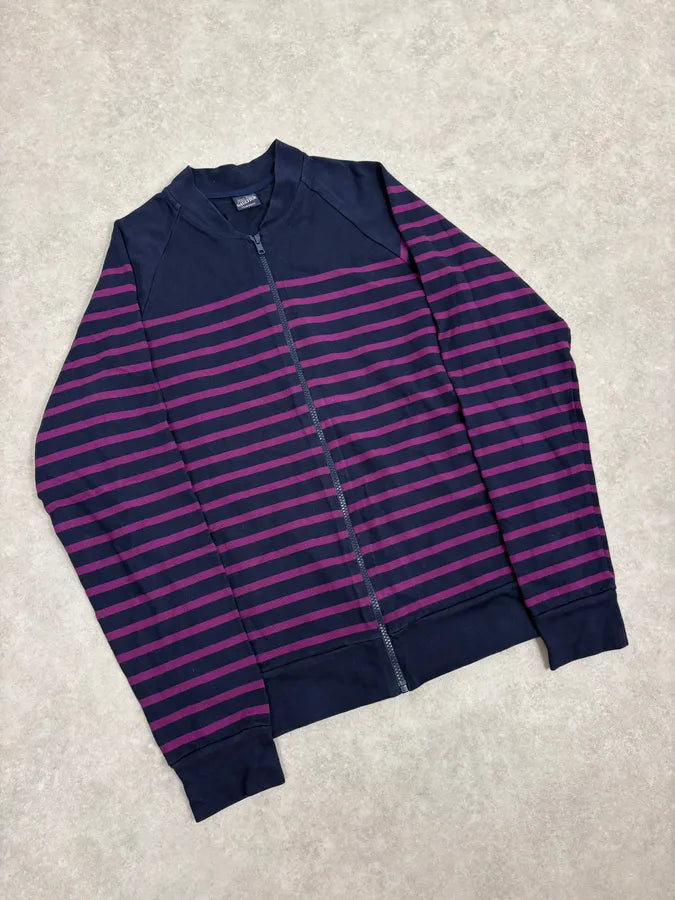 2000s Jean Paul Gaultier Naval Striped Navy & Purple Zip-up Sweater HZyelWH 3