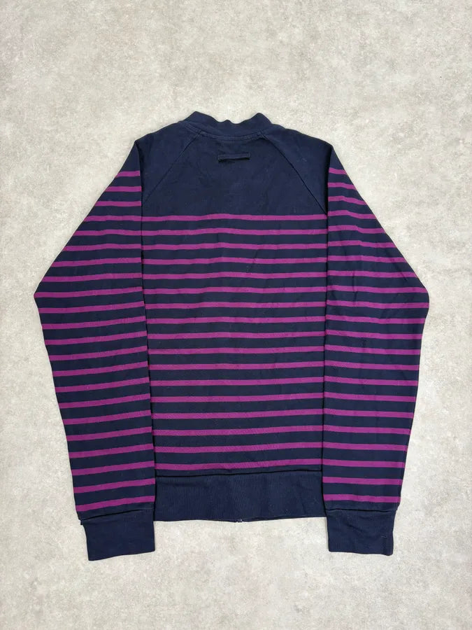 2000s Jean Paul Gaultier Naval Striped Navy & Purple Zip-up Sweater HZyelWH 5