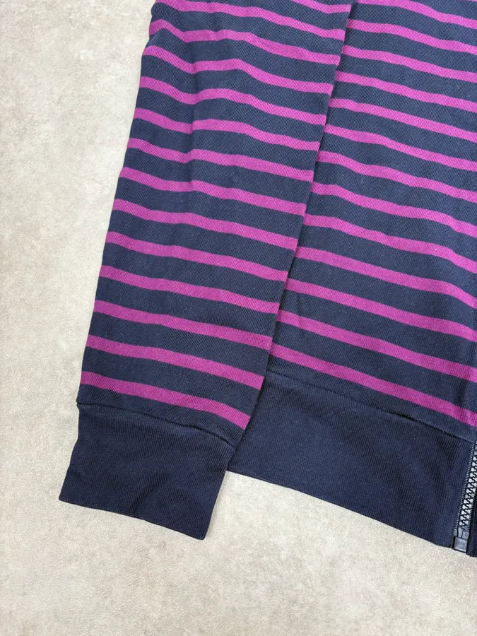 2000s Jean Paul Gaultier Naval Striped Navy & Purple Zip-up Sweater HZyelWH 7