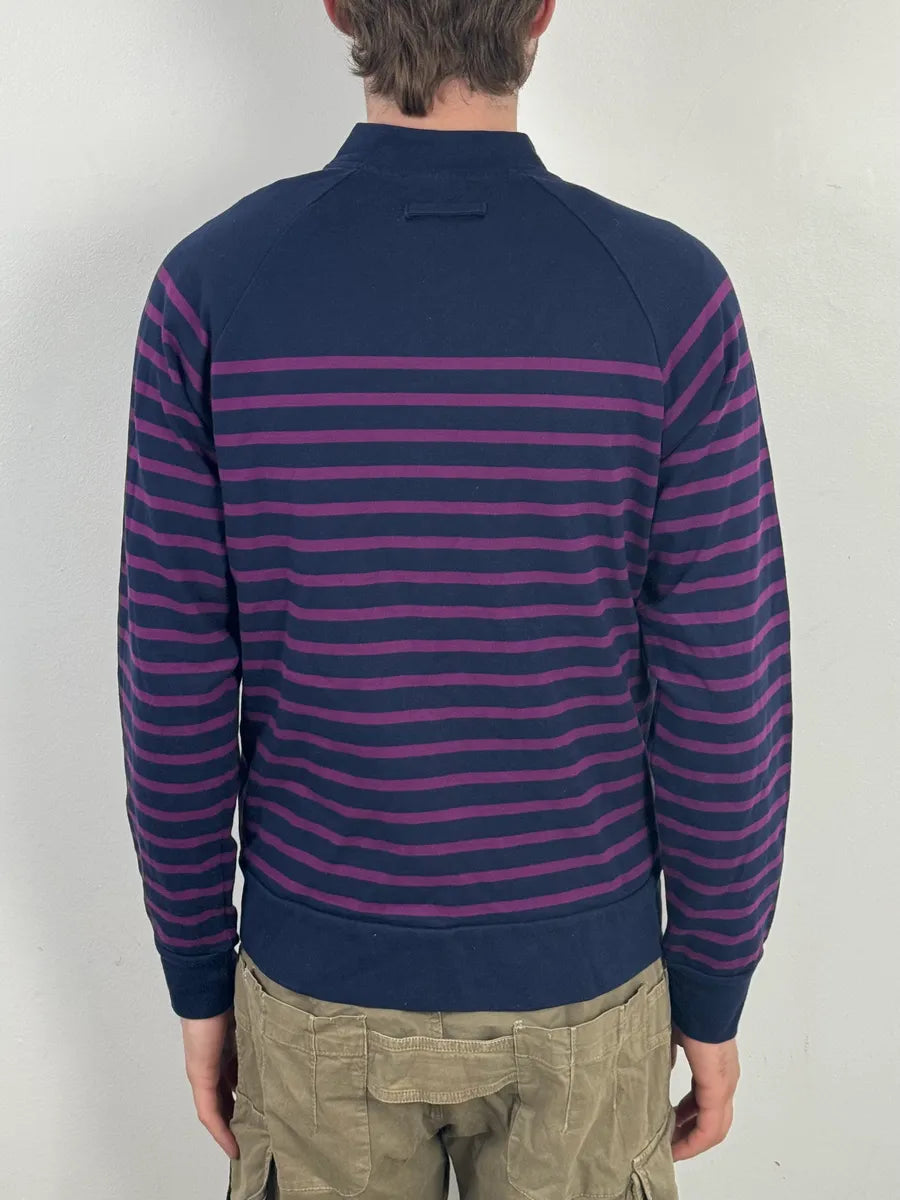 2000s Jean Paul Gaultier Naval Striped Navy & Purple Zip-up Sweater HZyelWH 2