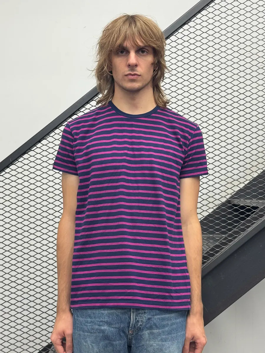 2000s Jean Paul Gaultier Navy & Pink Striped T-Shirt AfGRQCM 0