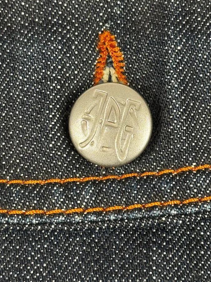 2000s Jean Paul Gaultier Navy Brut Denim Elastic Jacket QawXiMH 10