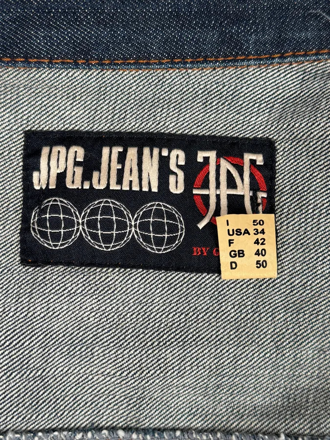 2000s Jean Paul Gaultier Navy Brut Denim Elastic Jacket QawXiMH 12