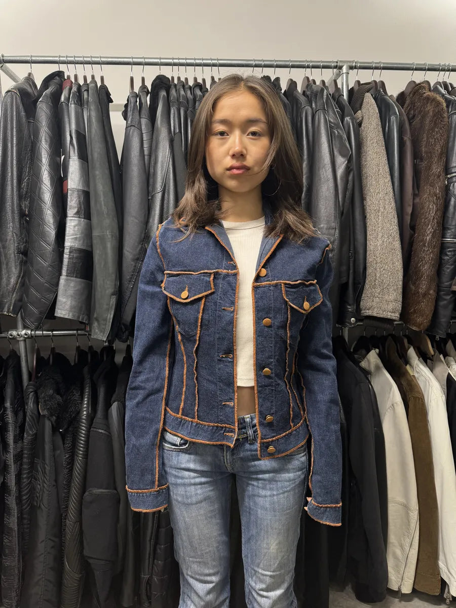 2000s Jean Paul Gaultier Navy Brut Denim Jacket ZBFwvKj 2