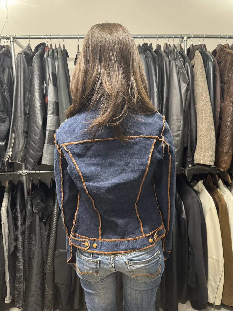 2000s Jean Paul Gaultier Navy Brut Denim Jacket ZBFwvKj 3