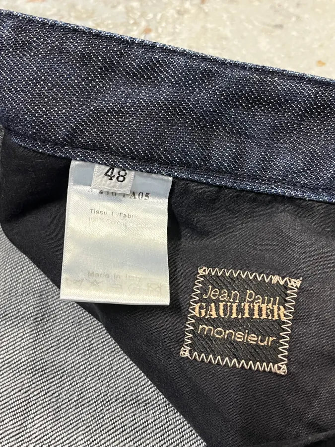 2000s Jean Paul Gaultier Navy Brut Denim Jeans PHHgwxV 7