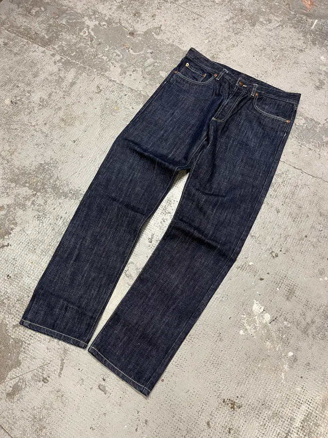 2000s Jean Paul Gaultier Navy Brut Denim Jeans PHHgwxV 1