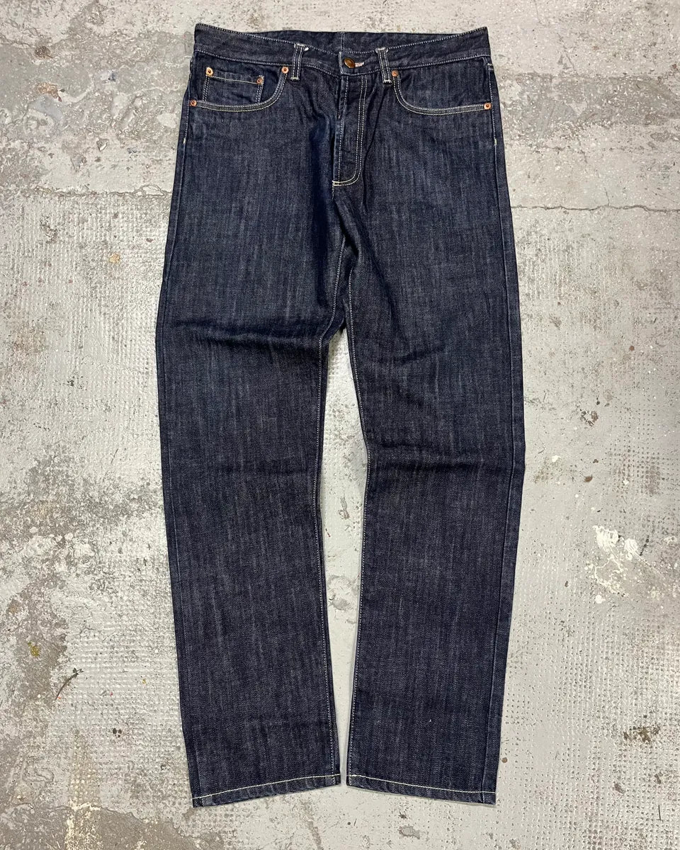 2000s Jean Paul Gaultier Navy Brut Denim Jeans PHHgwxV 0