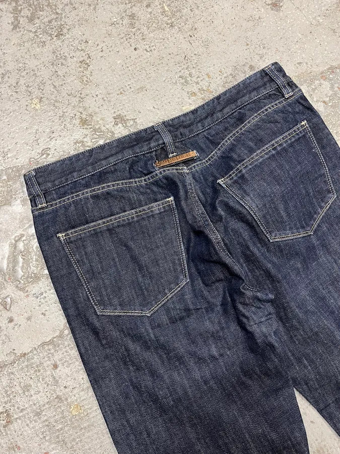 2000s Jean Paul Gaultier Navy Brut Denim Jeans PHHgwxV 4