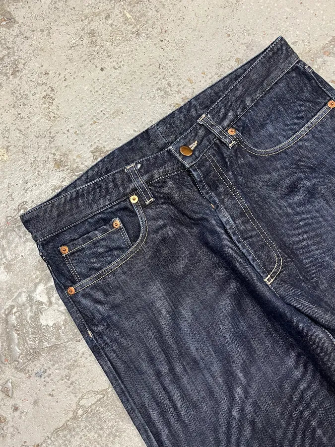 2000s Jean Paul Gaultier Navy Brut Denim Jeans PHHgwxV 3