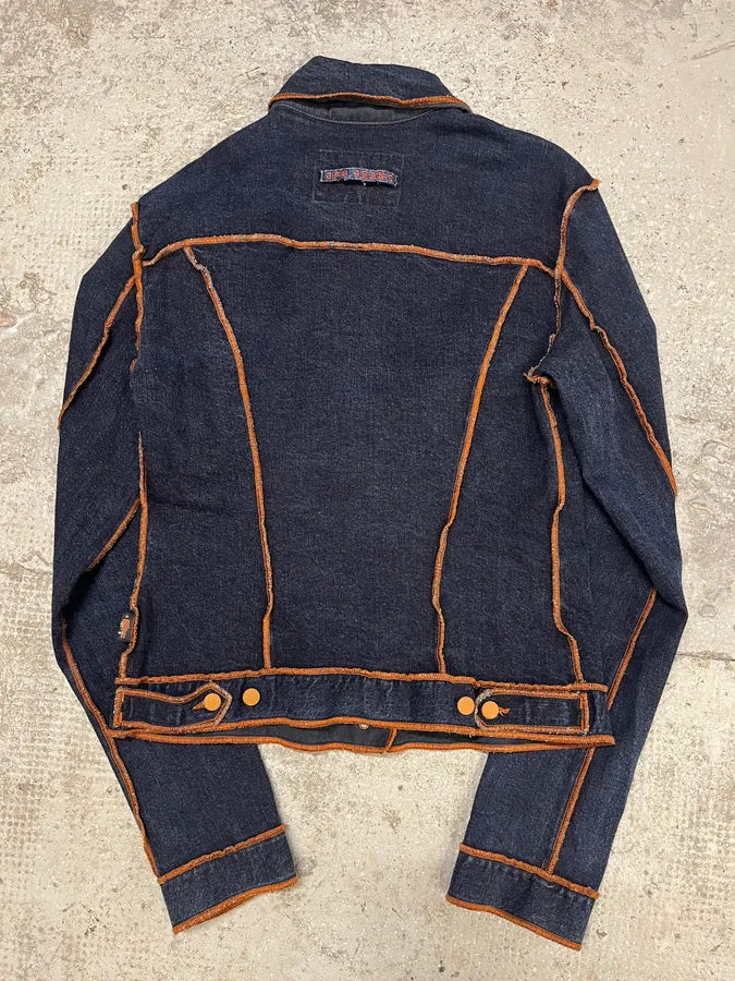 2000s Jean Paul Gaultier Navy Brut Denim Jacket ZBFwvKj 6