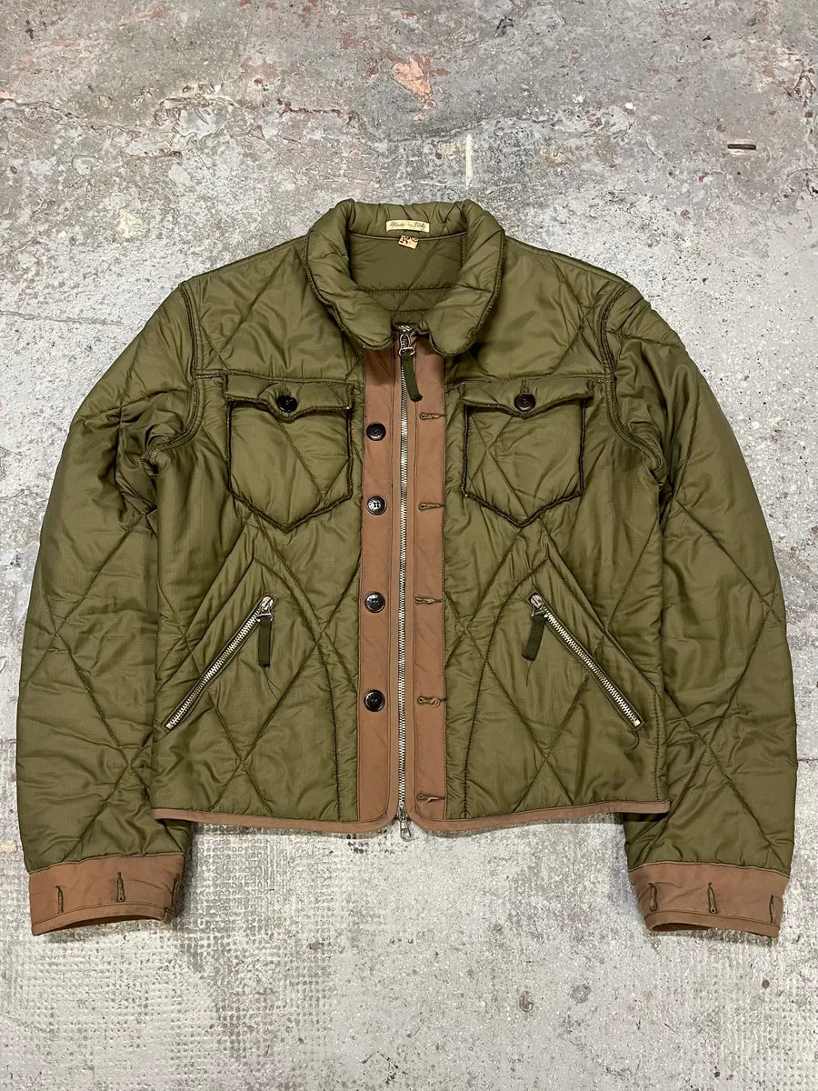 2000s Jean Paul Gaultier Olive Cozy Buttoned Puffer Jacket uwCgGzE 0