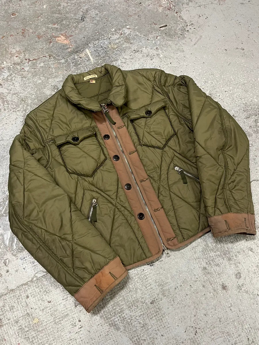 2000s Jean Paul Gaultier Olive Cozy Buttoned Puffer Jacket uwCgGzE 4