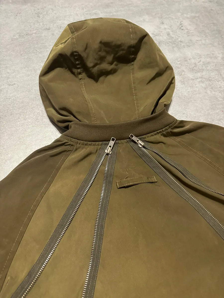 2000s Jean Paul Gaultier Olive Multi zips Symmetrical Hooded Jacket (M/L) 5