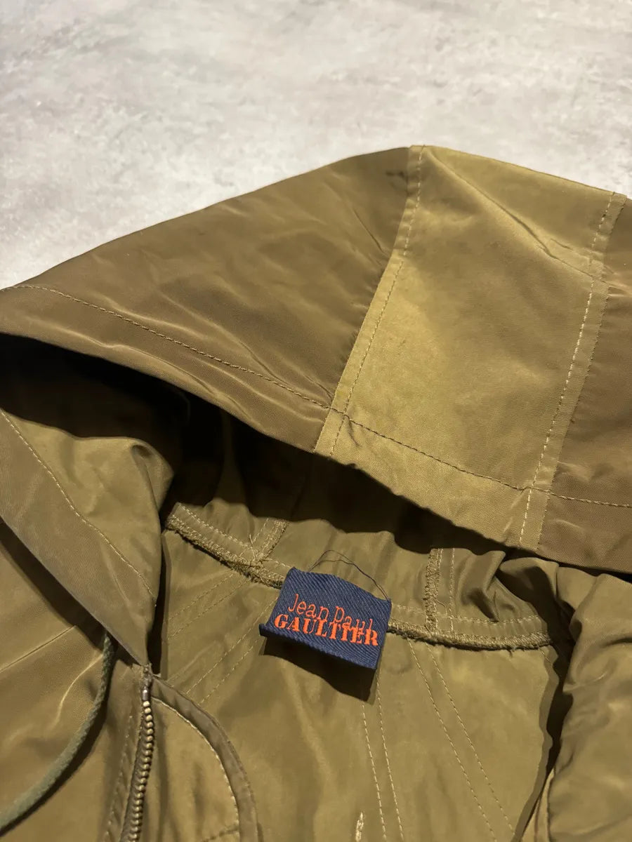 2000s Jean Paul Gaultier Olive Multi zips Symmetrical Hooded Jacket (M/L) 7