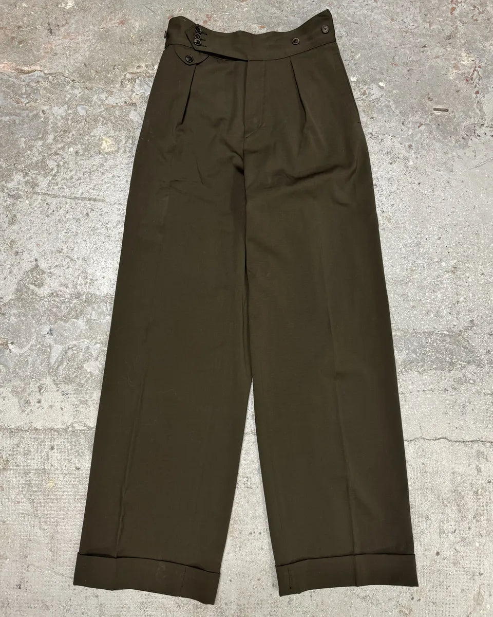 2000s Jean Paul Gaultier Olive Tailored Pants (XS/S) 1