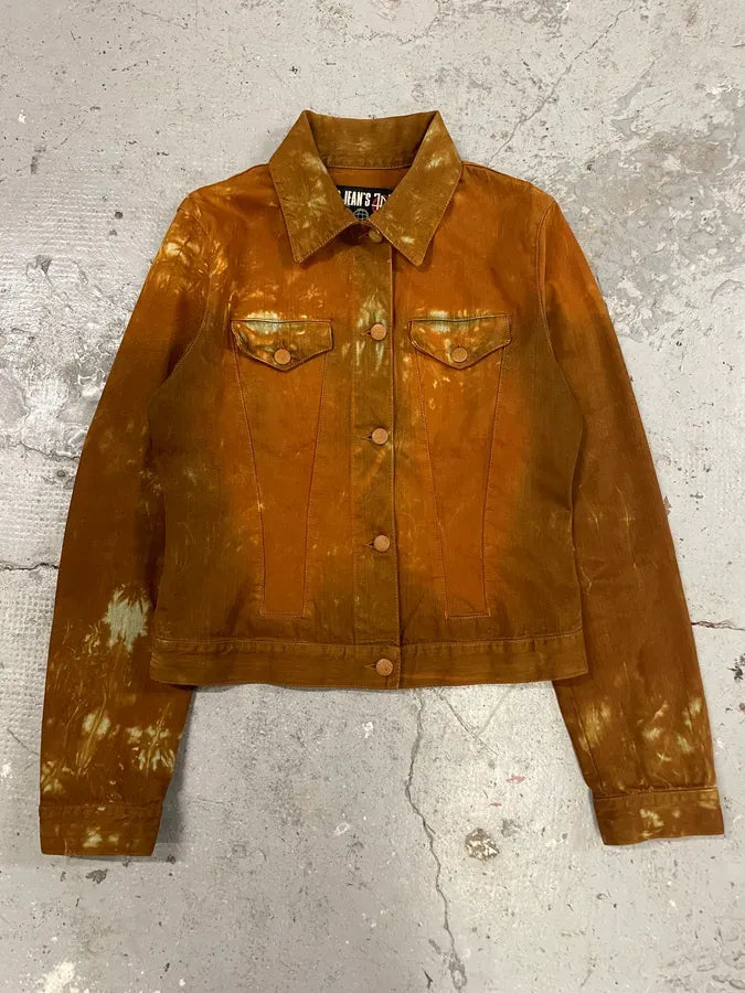 2000s Jean Paul Gaultier Orange Tie Dye Denim Jacket uYAhXlD 2