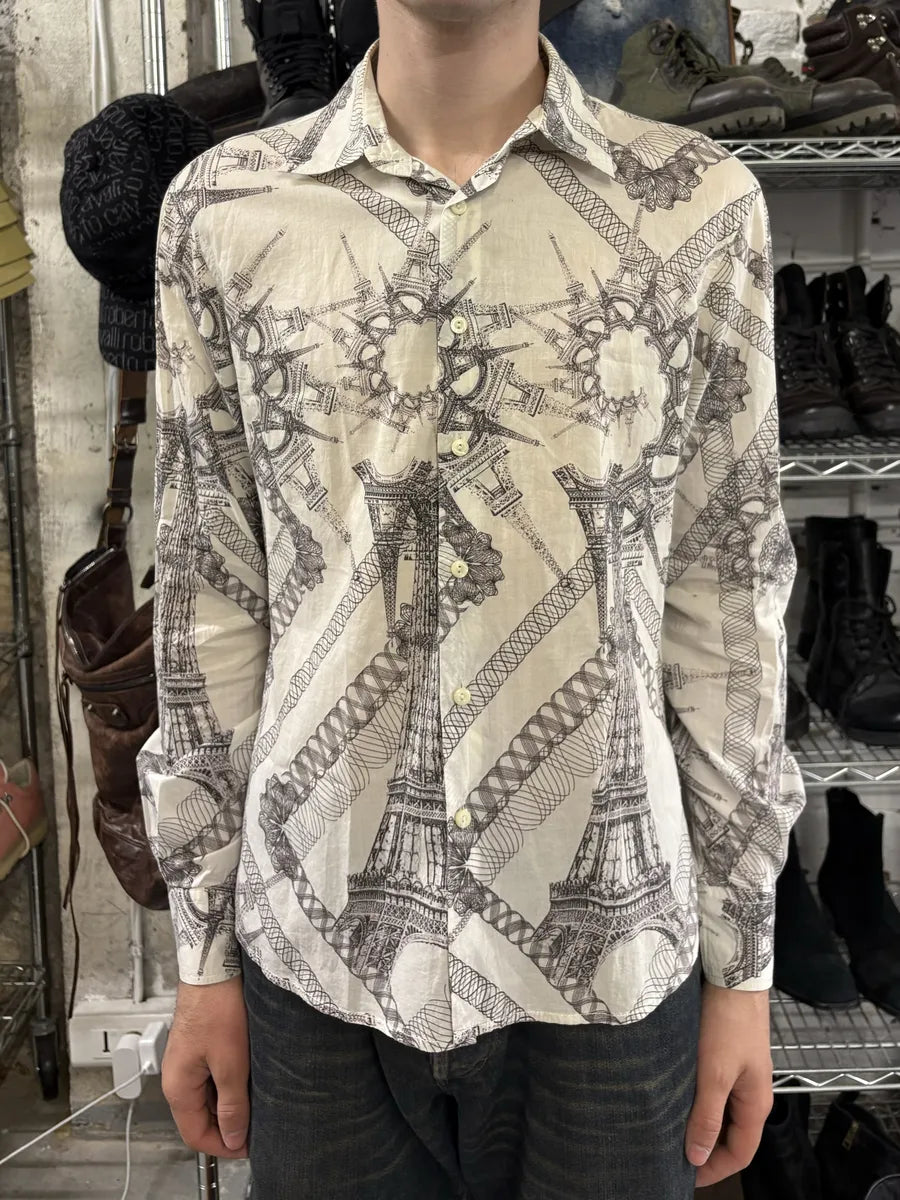 2000s Jean Paul Gaultier Paris Eiffel Tower Shirt yYuwuJG 1