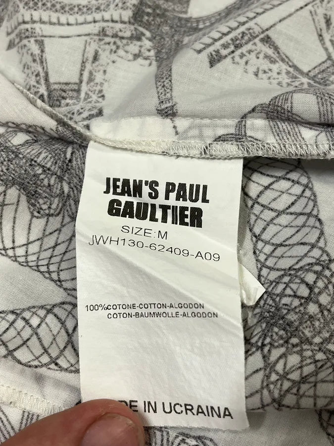 2000s Jean Paul Gaultier Parisian Eiffel Tower Graphic White Shirt wFbUWbA 8