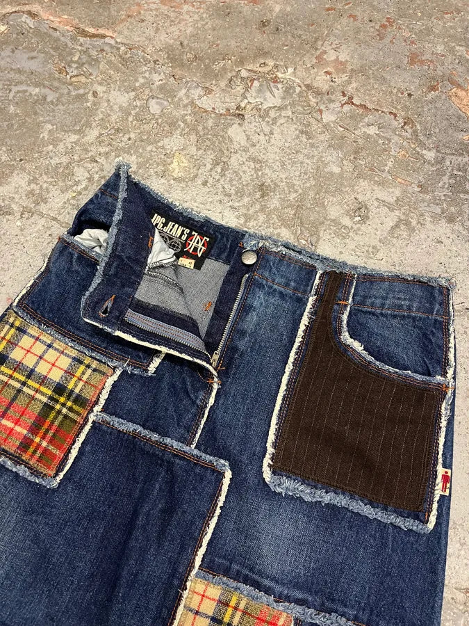 2000s Jean Paul Gaultier Patchwork Long Denim Skirt xgswUND 8
