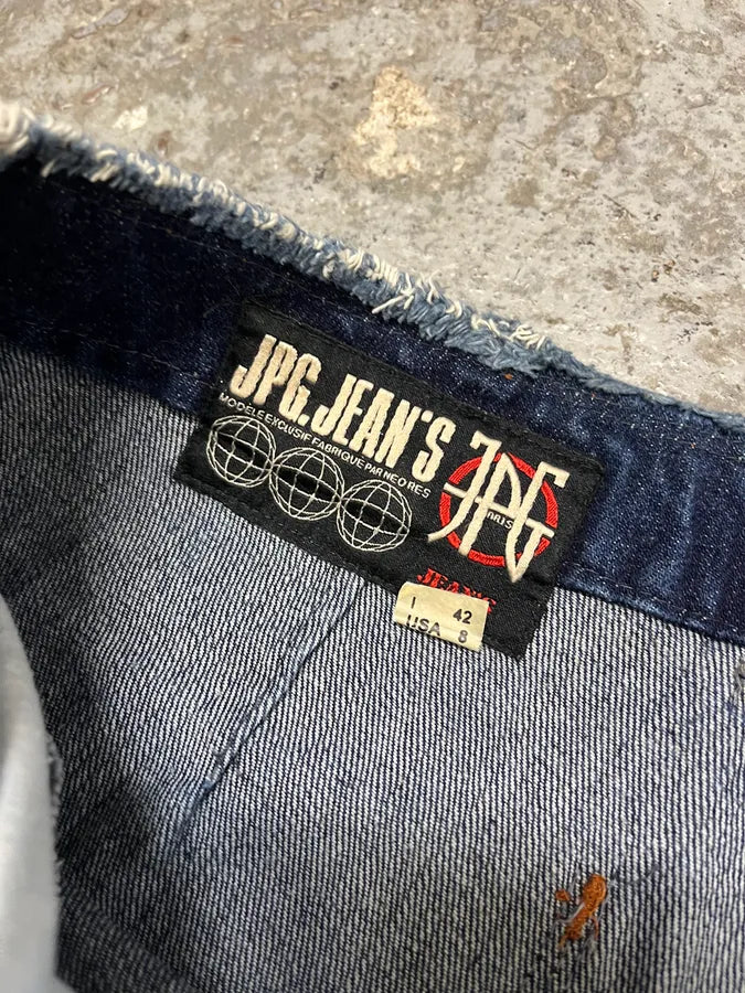 2000s Jean Paul Gaultier Patchwork Long Denim Skirt xgswUND 9