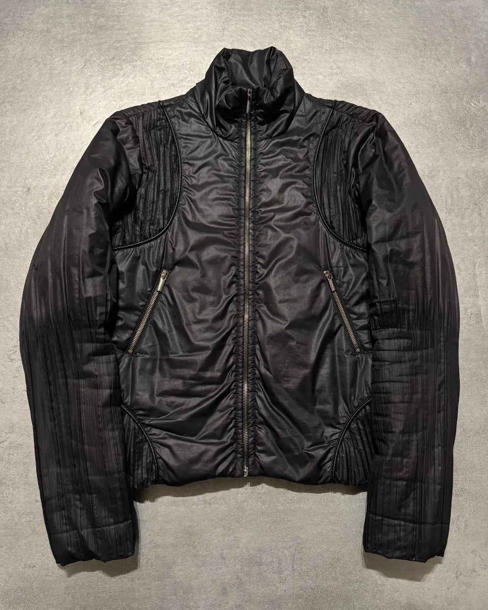 2000s Jean Paul Gaultier Puffer Plissé Black Jacket lBUXIEX 0