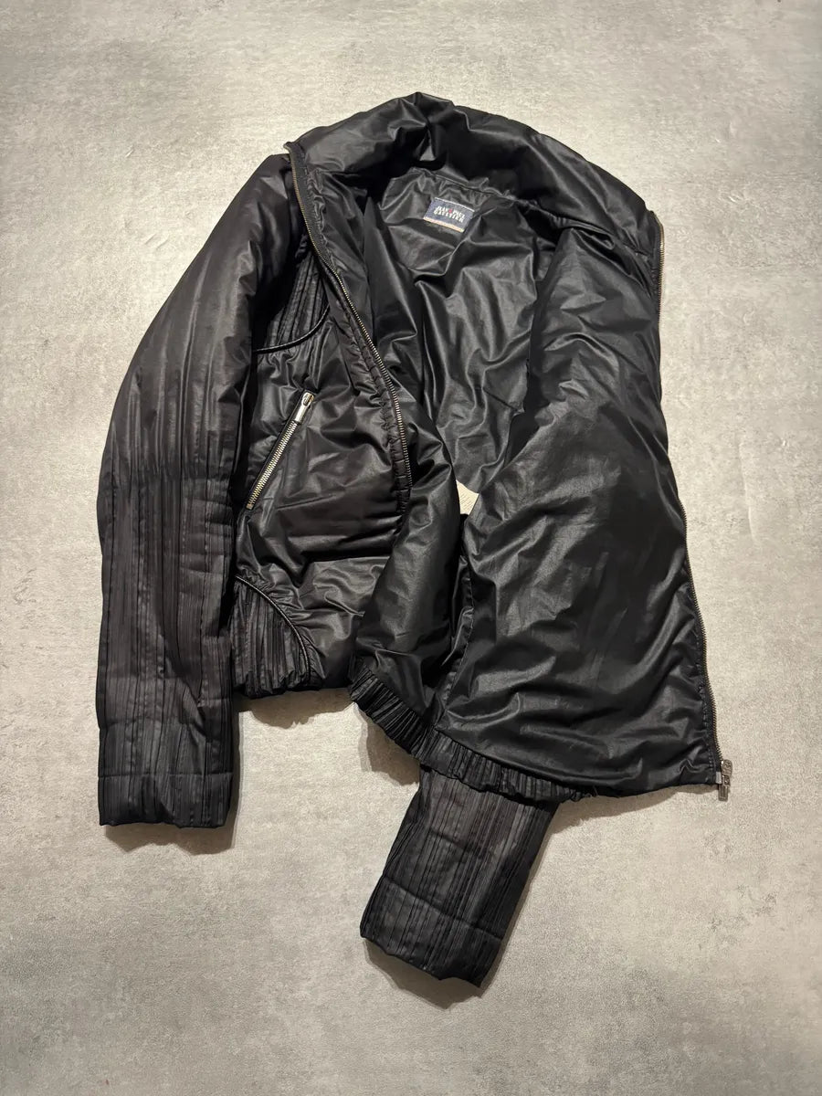 2000s Jean Paul Gaultier Puffer Plissé Black Jacket lBUXIEX 4