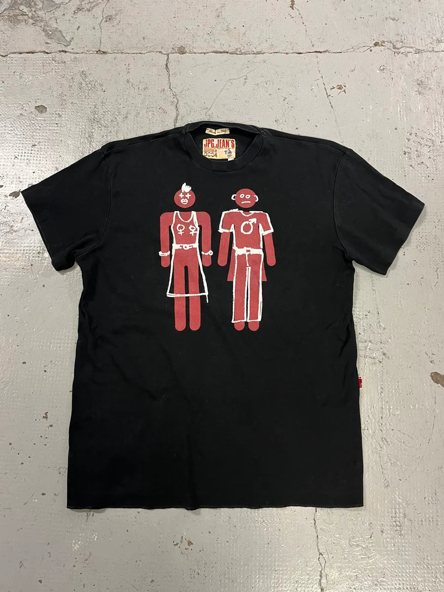 2000s Jean Paul Gaultier Punk Pictogram Black T-Shirt HBbITti 0