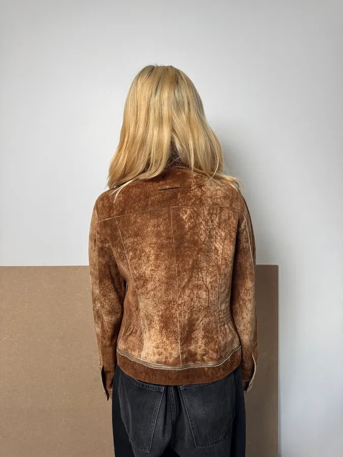 2000s Jean Paul Gaultier Raw Clay Leather Jacket kcPTyNg 2