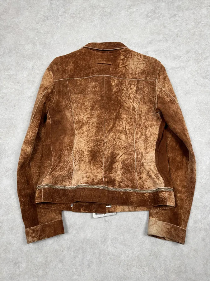 2000s Jean Paul Gaultier Raw Clay Leather Jacket kcPTyNg 3