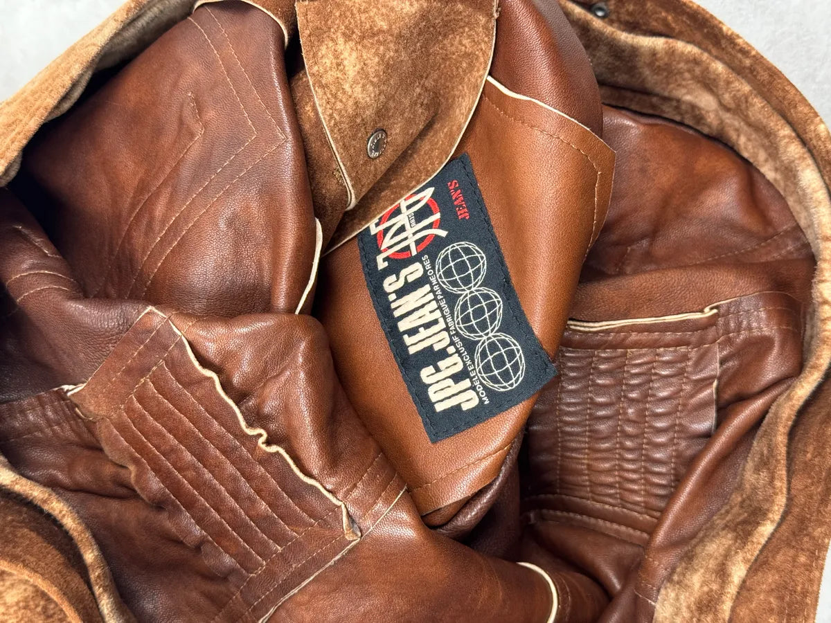 2000s Jean Paul Gaultier Raw Clay Leather Jacket kcPTyNg 7